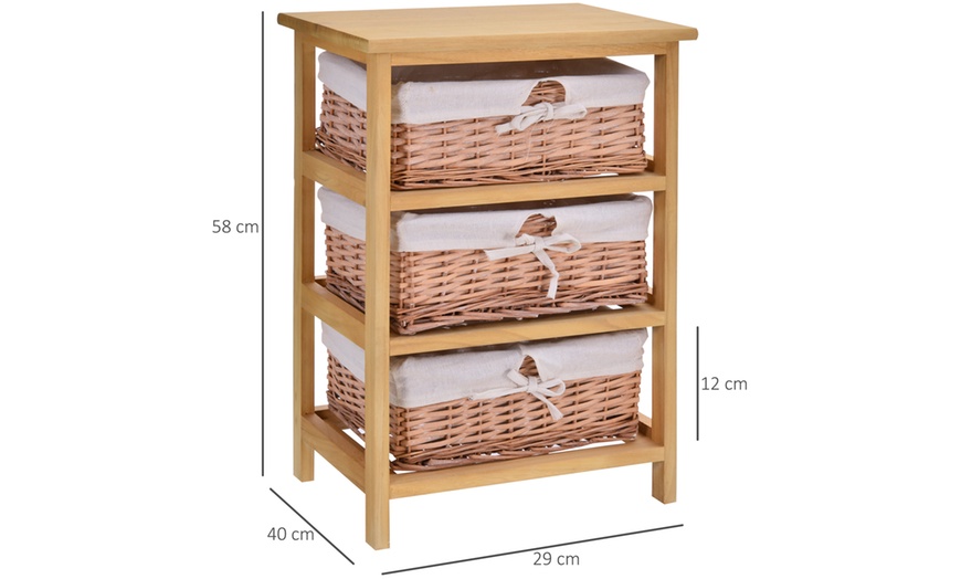 Image 5: HomCom Wicker Basket Drawers
