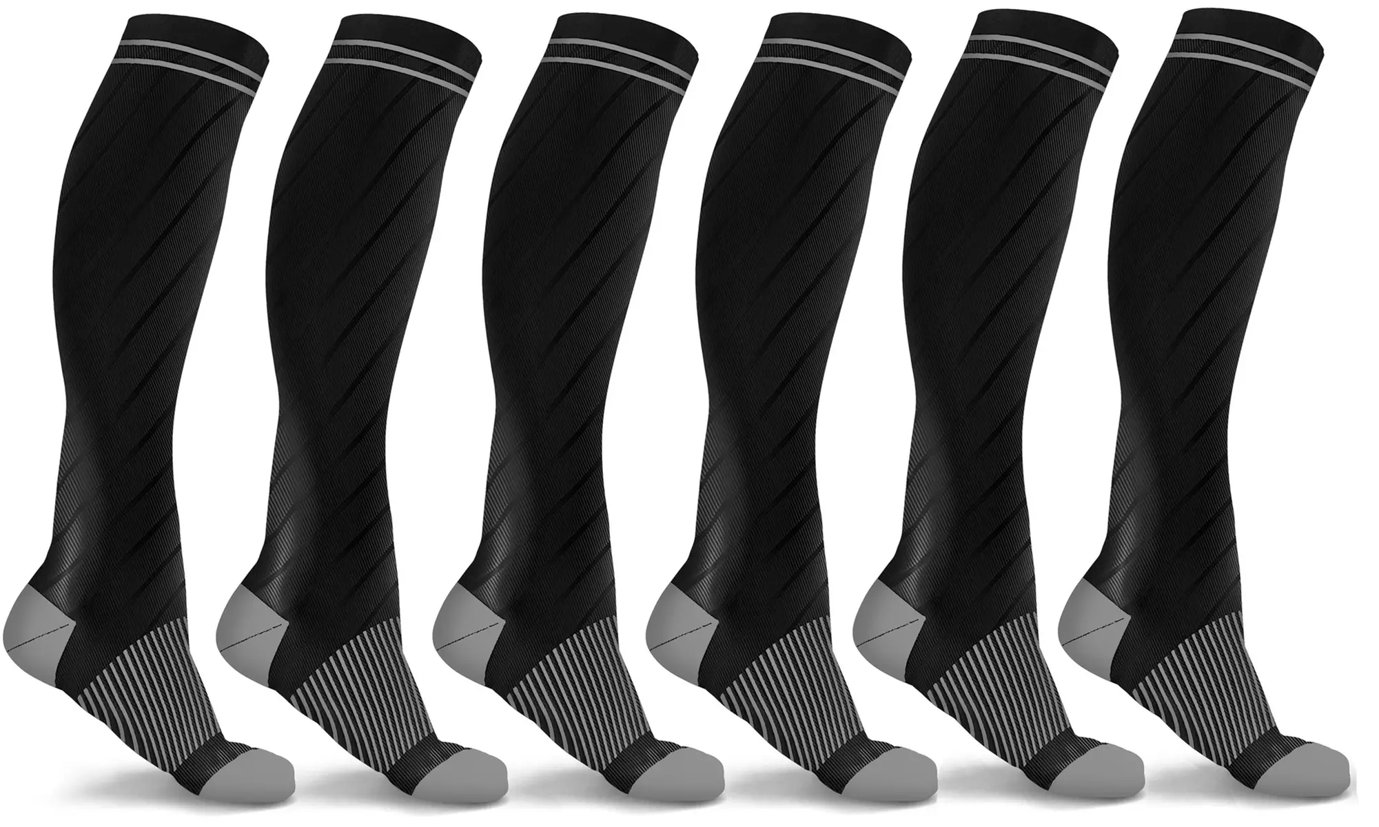 DCF Unisex Copper-Infused High-Energy Compression Socks (6-Pack) - Primary Image