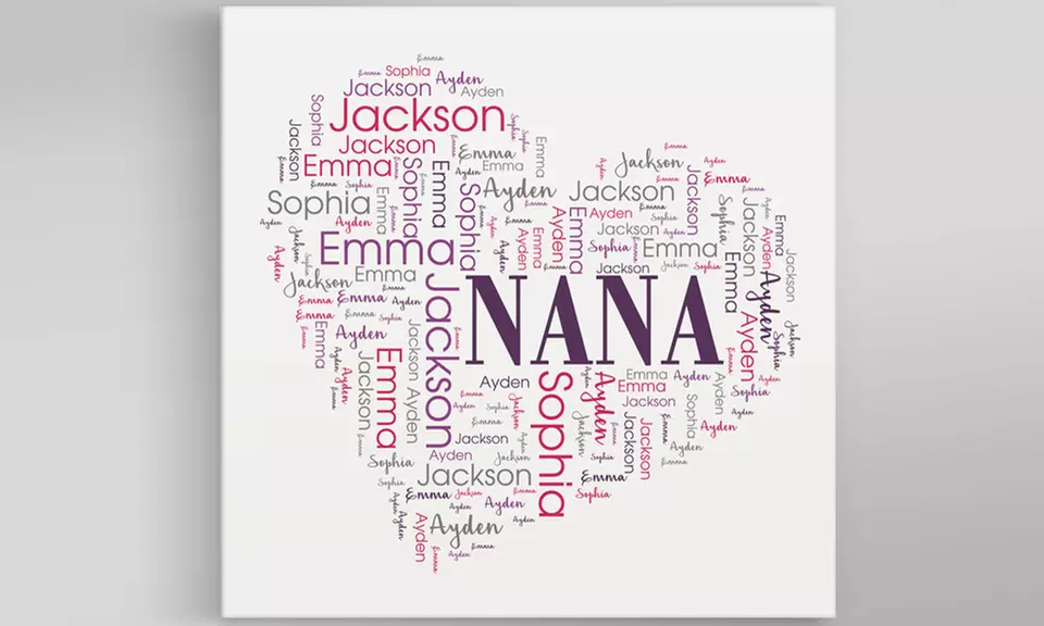 Personalized Heart Word-Art Square Canvas from GiftsForYouNow.com (Up to 56% Off) - Primary Image