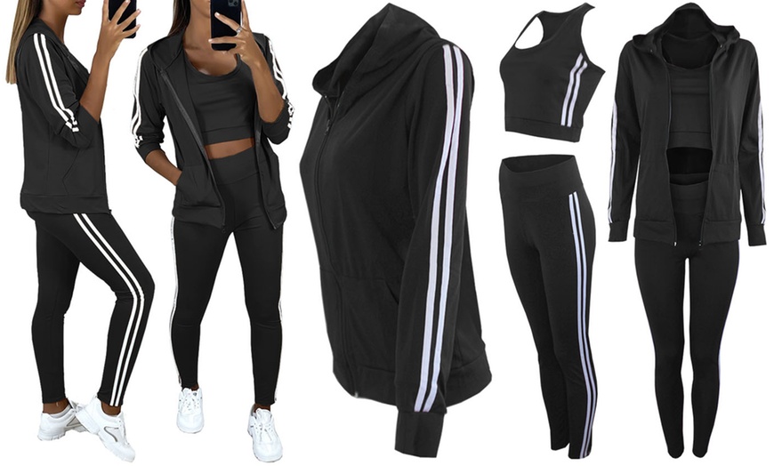 Image 2: Women's Three-Piece Gym Suit