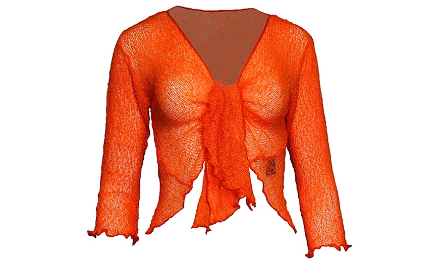 Image 20: Tie Front Lace Shrug