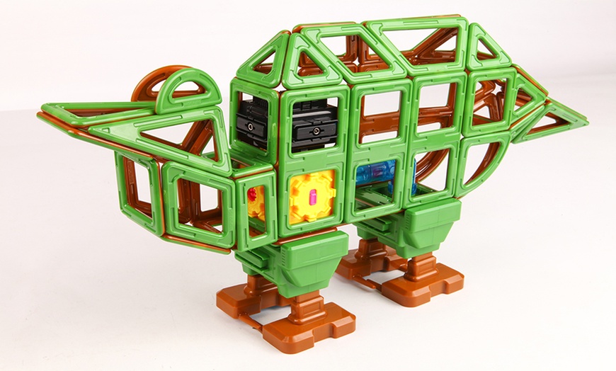 Image 18: Magformers 81-piece Dinosaur Set