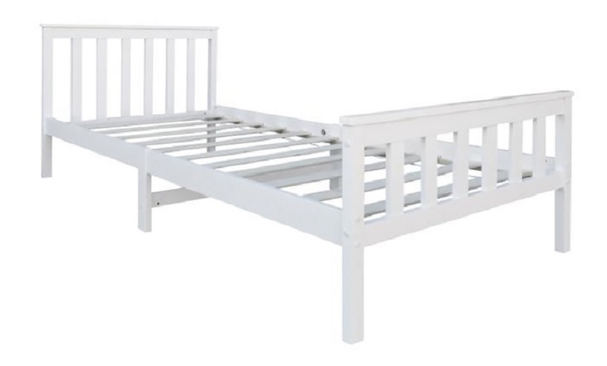 Image 4: Solid Pine Wood Bed Frame