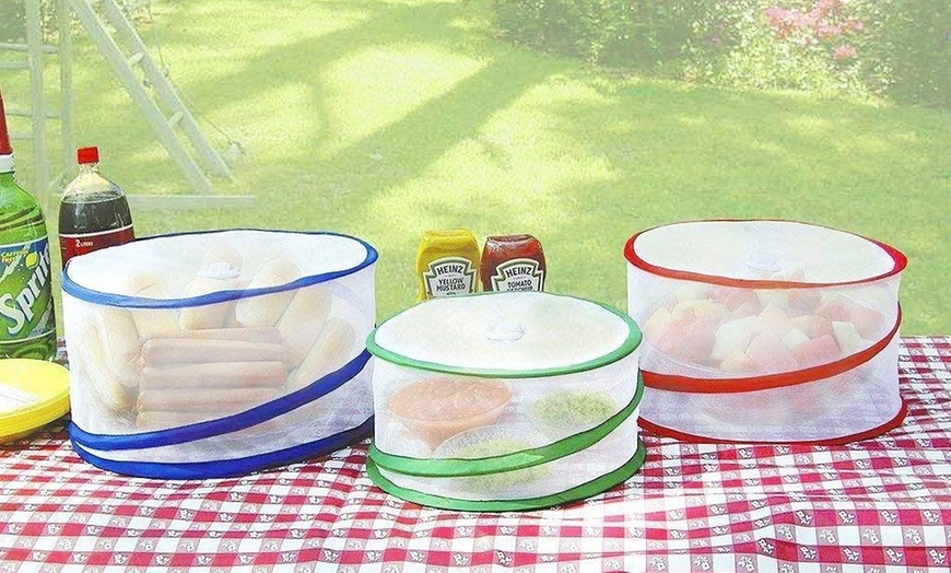 Image 2: 1 ou 2 lots de 3 cloches protège-aliments pliables