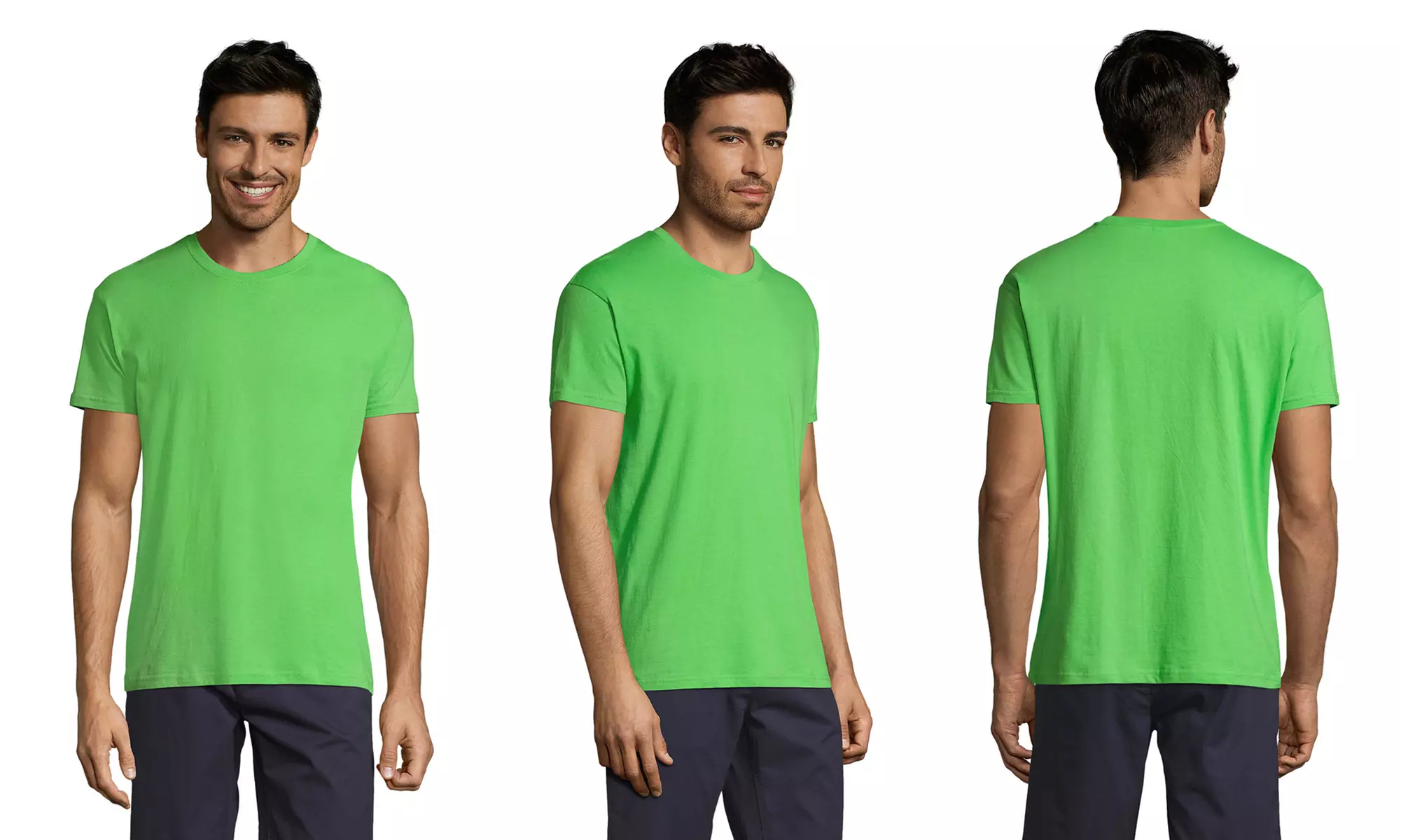 Lot de 3 ou 5 t-shirts unisexes en coton à col rond et manches courtes - Primary Image