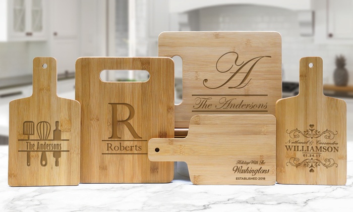 monogrammed wood cutting board