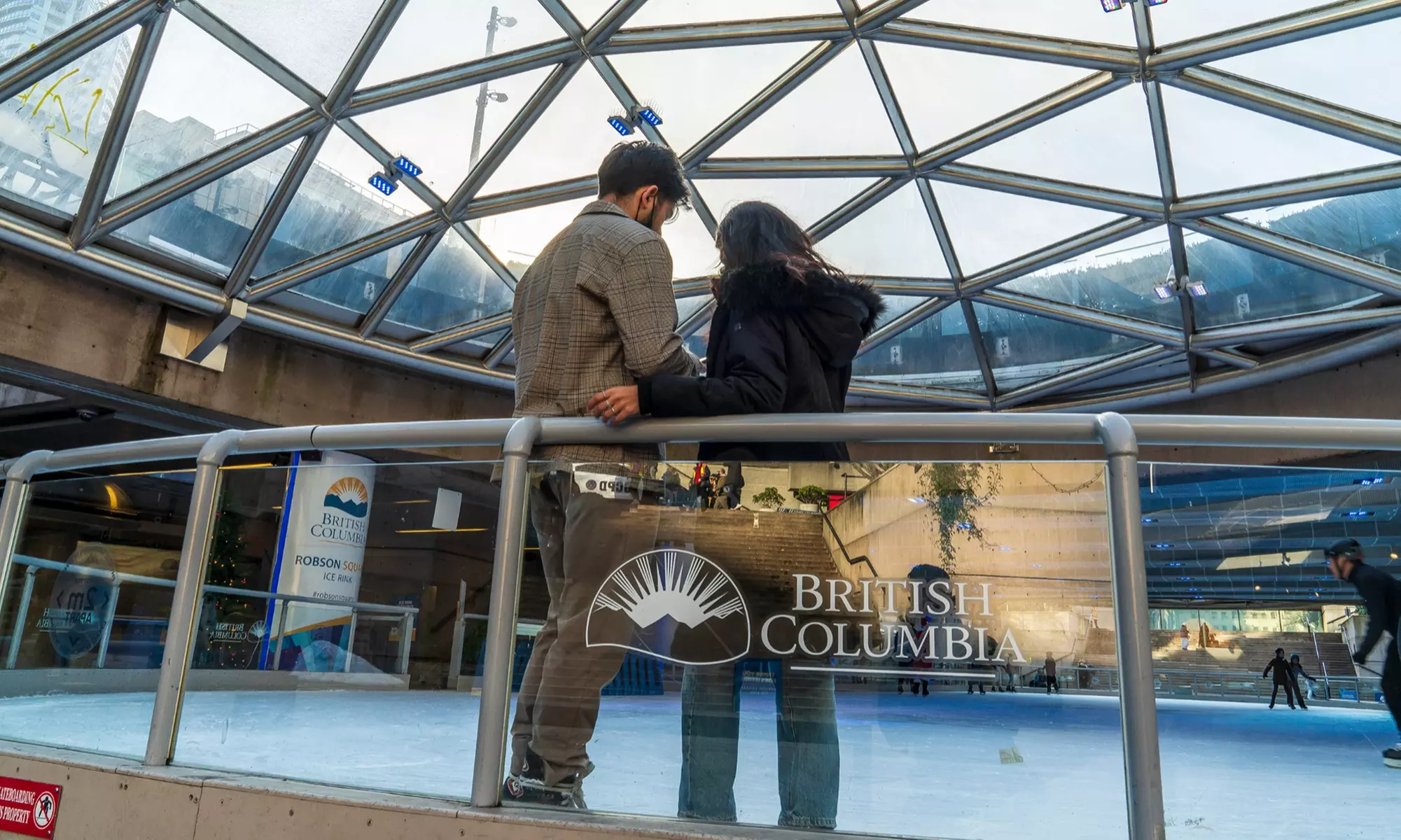 Admission w/ Skate Rental & Hot Chocolate to Robson Square Ice Rink (Up to 27% Off). Three Options Available. - Primary Image