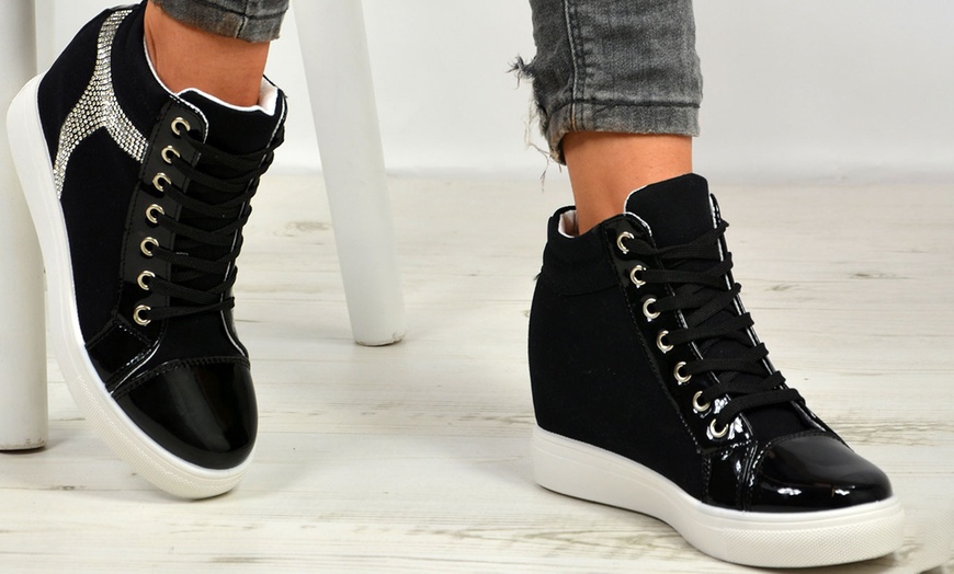 Image 2: Women's Studded High Top Trainers