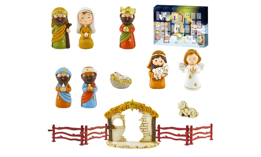Image 3: Nativity Advent Calendar with 24 Detailed Figurines