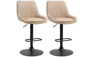 Two HomCom Adjustable Bar Stools