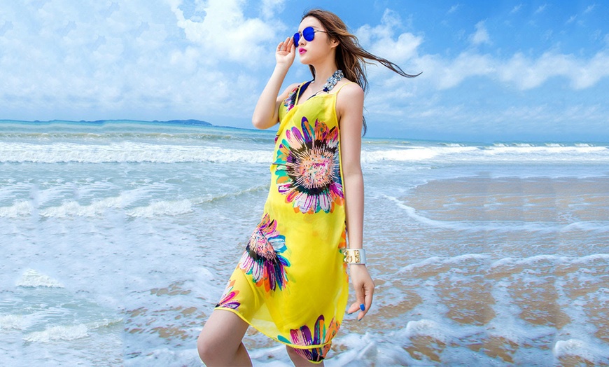 Image 3: Floral Chiffon Cover-Up