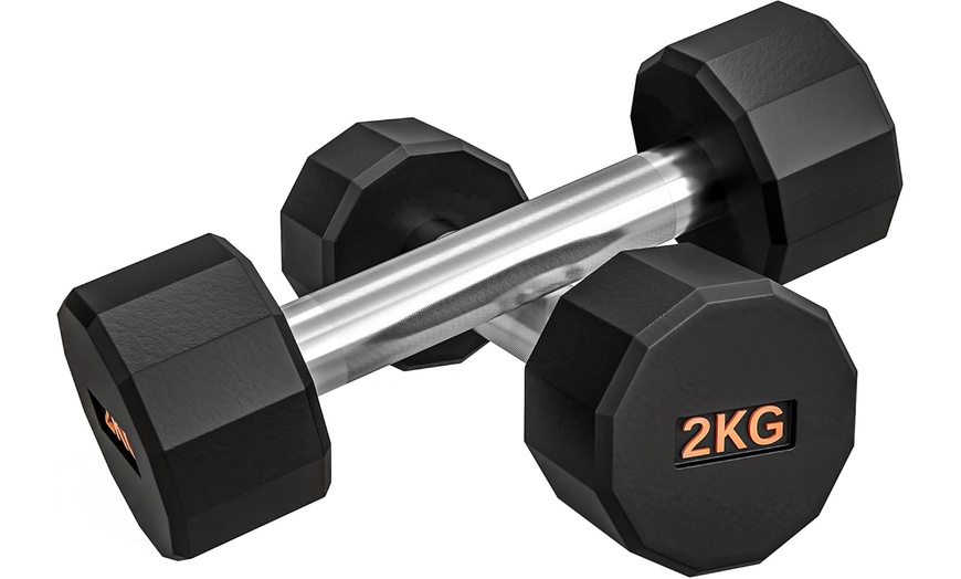 Image 5: SPORTNOW Set of 2 Dumbbell Weights 2-12kg