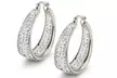 18K Gold Plated Hoop Earrings Made with Swarovski Crystals - Second Medium