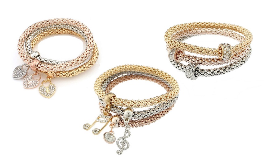 Image 9: Triple Charm Bracelets