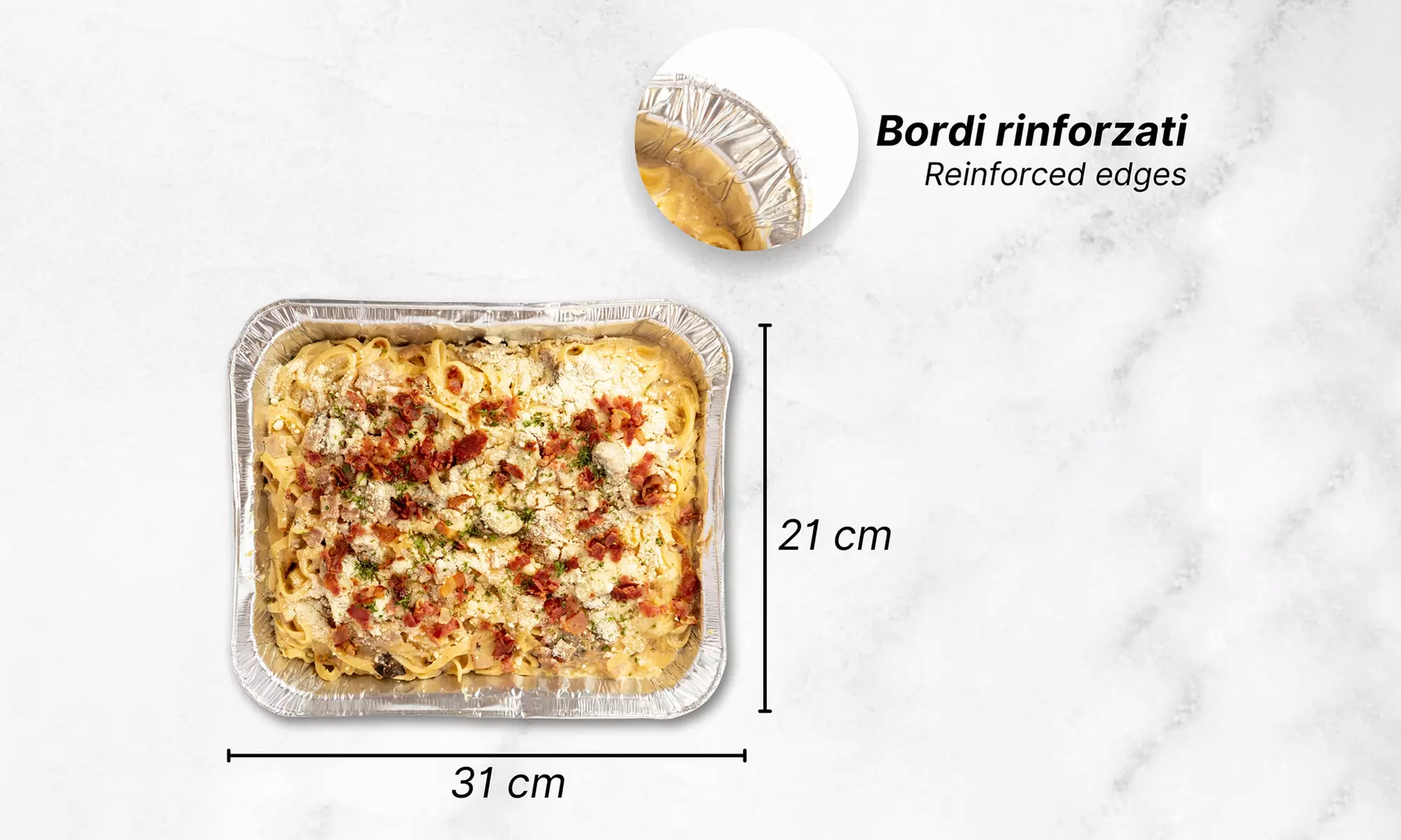 Fino a 192 contenitori in alluminio per alimenti