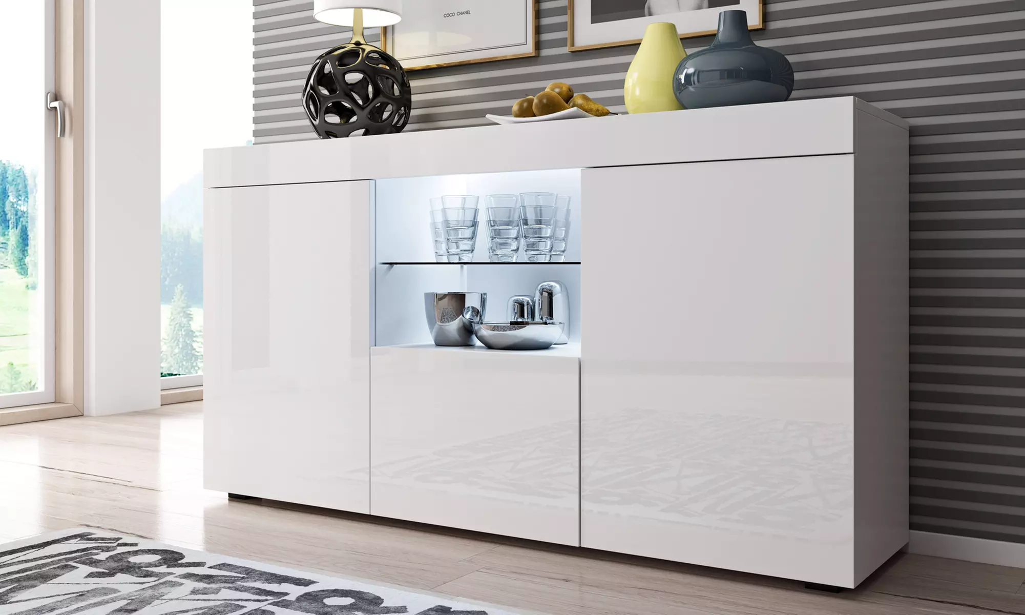 Sideboard Sefora mit LED-Beleuchtung in der Farbe nach Wahl - Primary Image