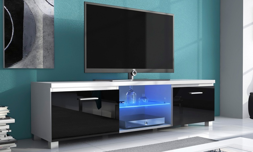 Image 4: Mueble de TV moderno para el salón con luces LED