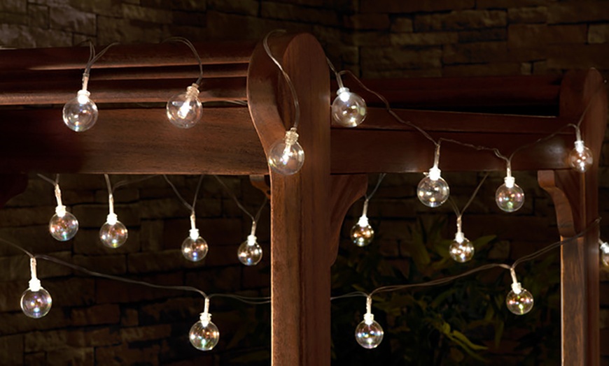 Image 2: Glass Bubble Solar String Lights