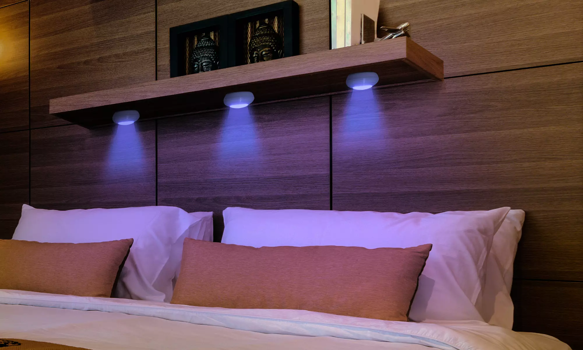 Bright Basics Color-Changing Cordless LED Puck Lights with Remote (3-Pack) - Second Medium