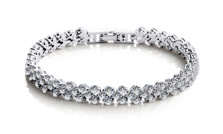 Image 2: Bracelet strass or ou argent