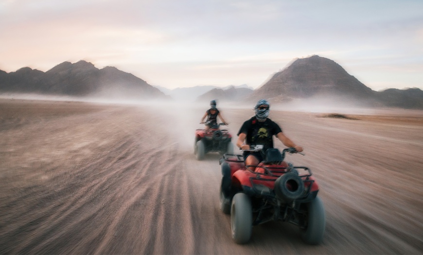Image 1: Desert Safari & 30 mins Quad Bike w/ Pick-Up & Drop-Off for 1, 2, or 4