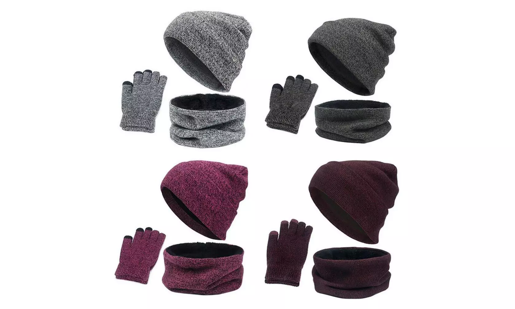 1 ou 2 ensembles bonnet, écharpe et gants pour homme et femme - Primary Image