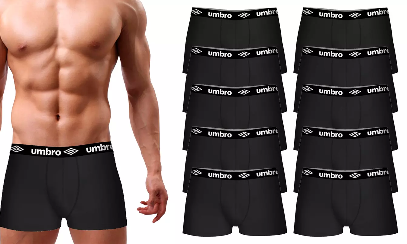 Pack de 5 ou 10 boxers pour hommes de la marque Umbro - Primary Image