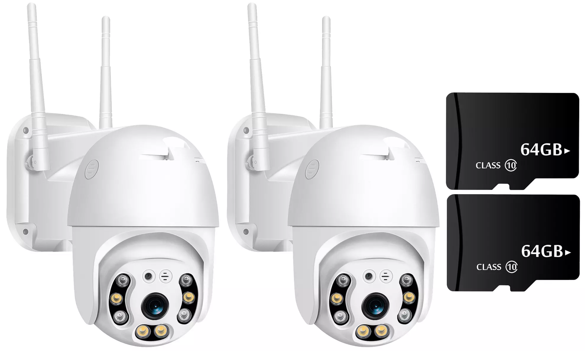 1x oder 2x HD-WiFi-Kamera für den Außenbereich mit Nachtsicht und mit oder ohne SD-Karte - Second Medium