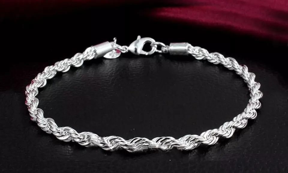 Rope Chain Bracelet in Sterling Silver by Sevil 925 - Primary Image