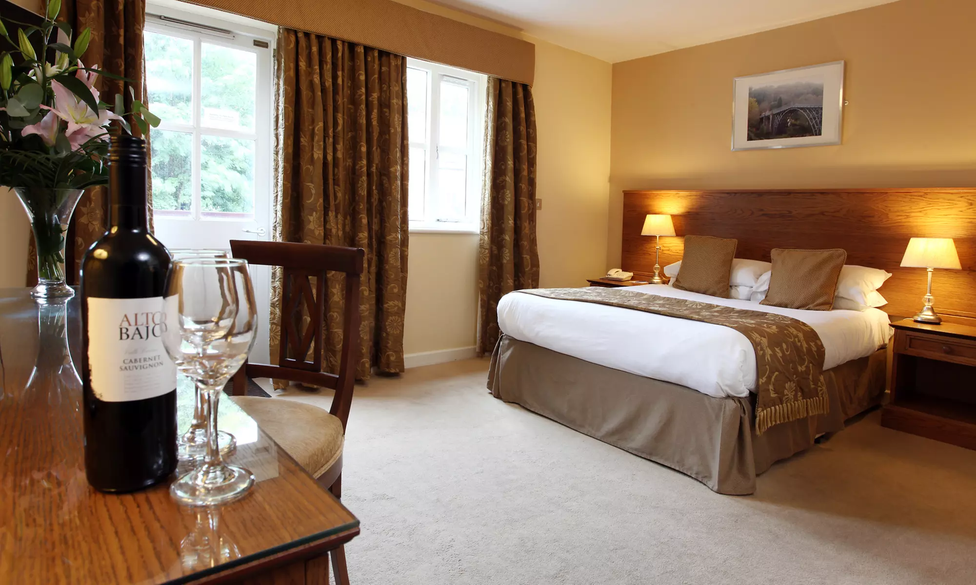 Shropshire: Double Room with Breakfast, Late Checkout, & Glass of Wine
