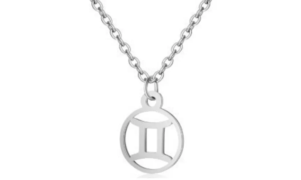 Collier astrologique en acier inoxydable, doré ou argent