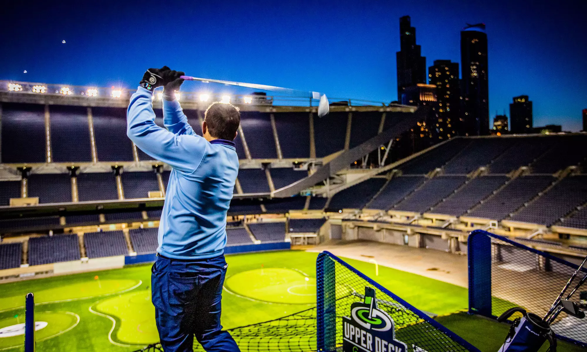 $160 for Tee Time for 2 ($80/Person) at Upper Deck Golf Chicago, Soldier Field: 4/10 or 4/11 ($263.98 Value) - Primary Image