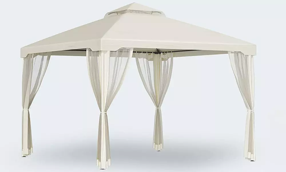 Outsunny 3 x 3m 2-Tier Cream Gazebo