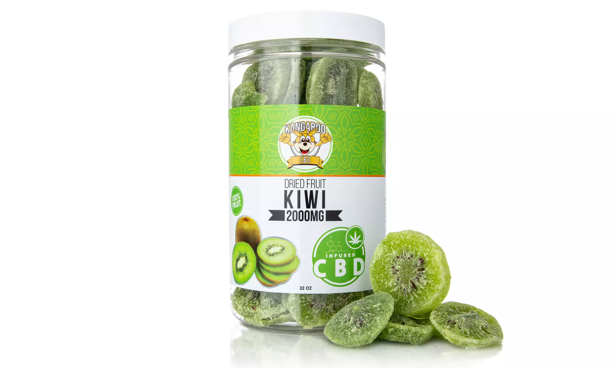 Kangaroo CBD Infused Organic Dried Kiwi Fruit Slices (250mg–2000mg) - Second Medium