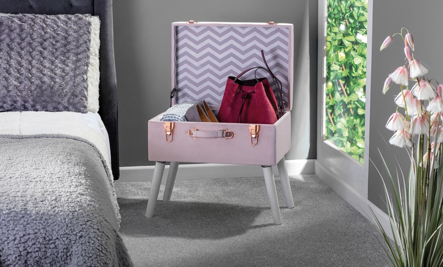 Image 11: Velvet Storage Stool