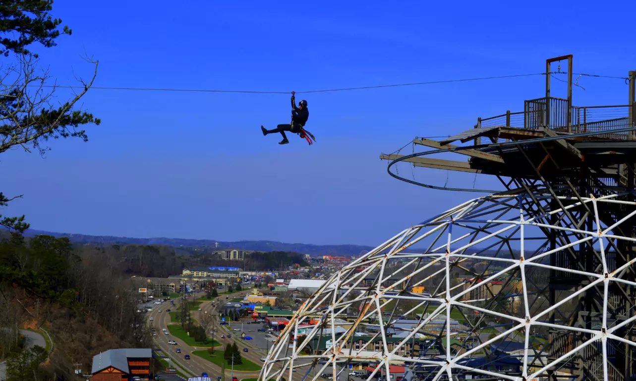 Zipline Tour for Two or Four with Helmet Cam at Zip Gatlinburg or The Dome Ziplines (Up to 42% Off) - Primary Image