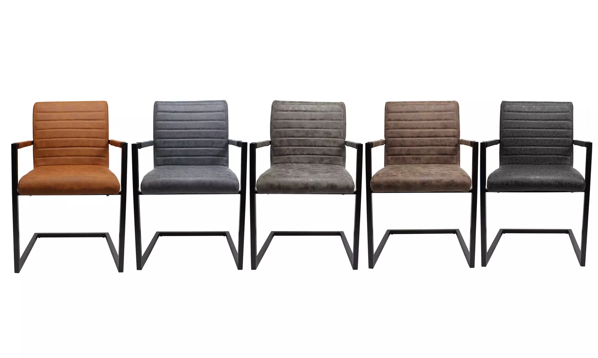 1x, 2x oder 4x Esszimmerstuhl im Industrie-Look aus PU-Leder in der Farbe nach Wahl - Primary Image