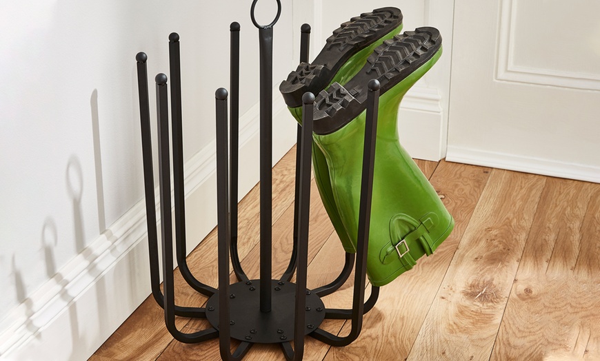 Image 3: Antique-Style Steel Boot Stand