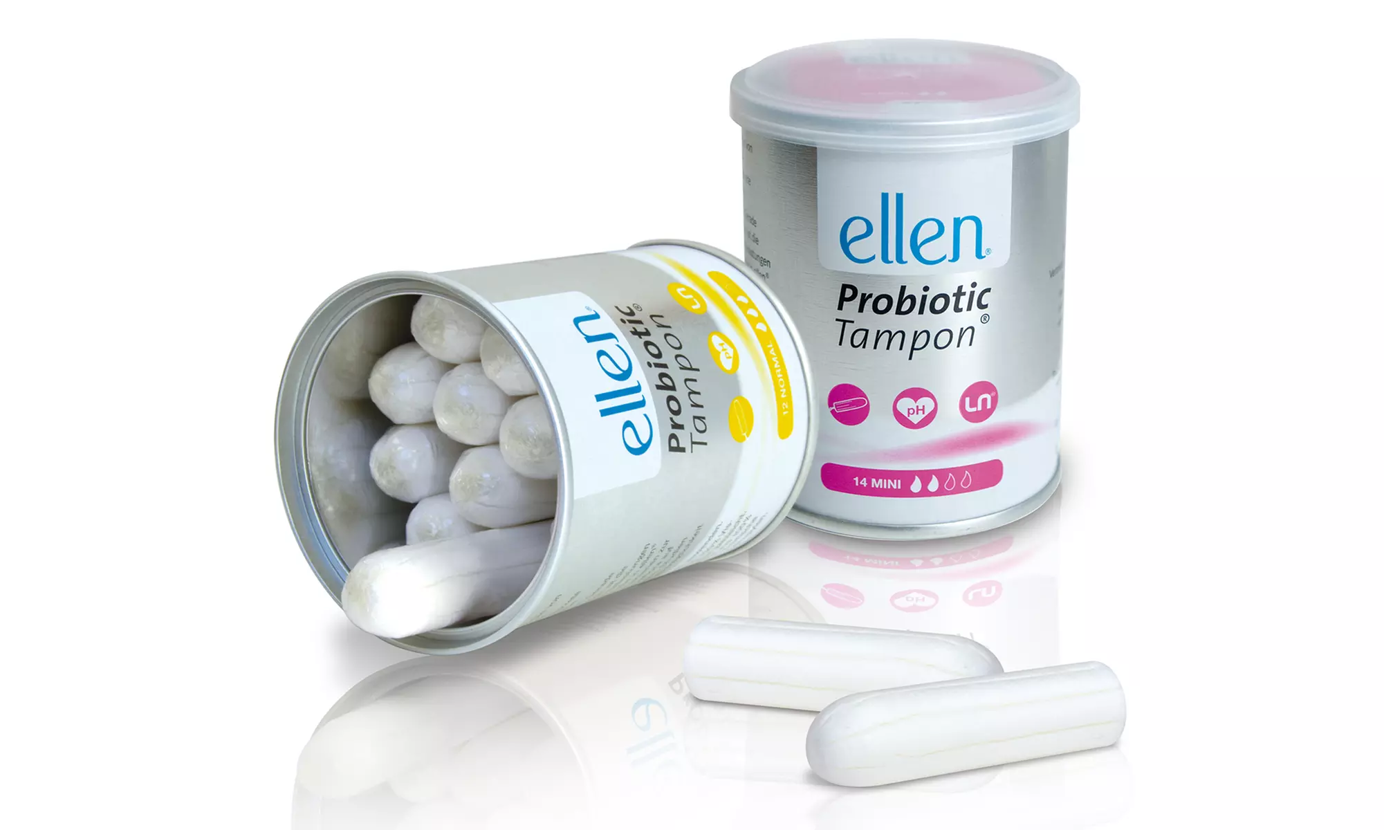 3x, 5x oder 8x 12 ellen Probiotic Tampons Normal oder 14 Probiotic Tampons Mini - Second Medium