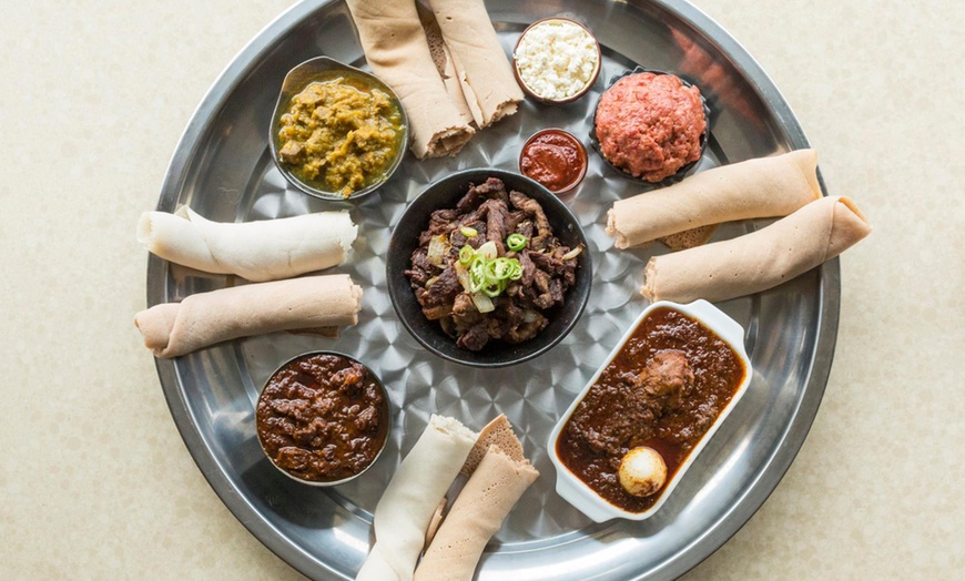 Image 2: Ethiopian Platter + Drinks for 2