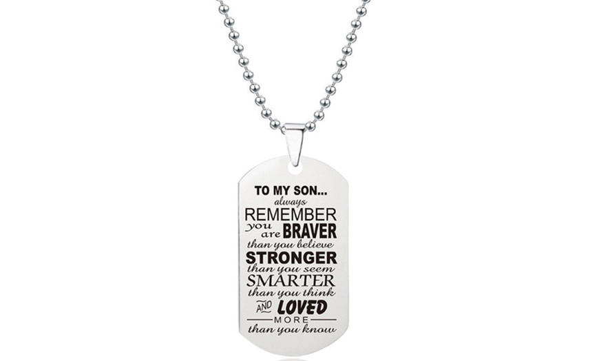 Image 3: Parent to Child Engraved Tag Necklace