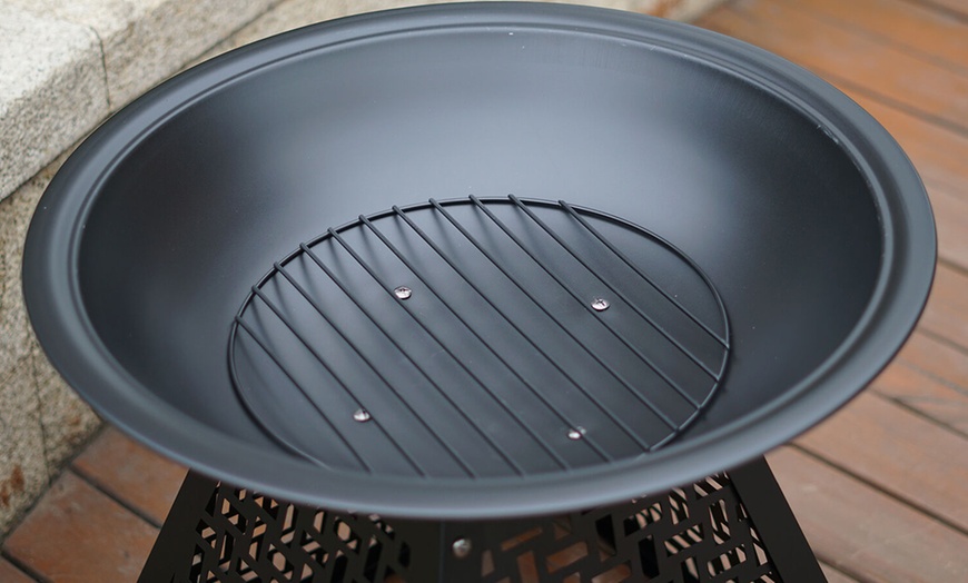 Image 4: Round Fire Pit with Lid