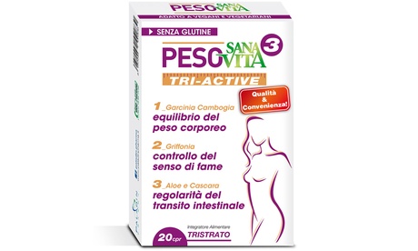3, 6 o 9 confezioni di itegratore alimentare Sanavita Peso TriActive con garcinia cambogia