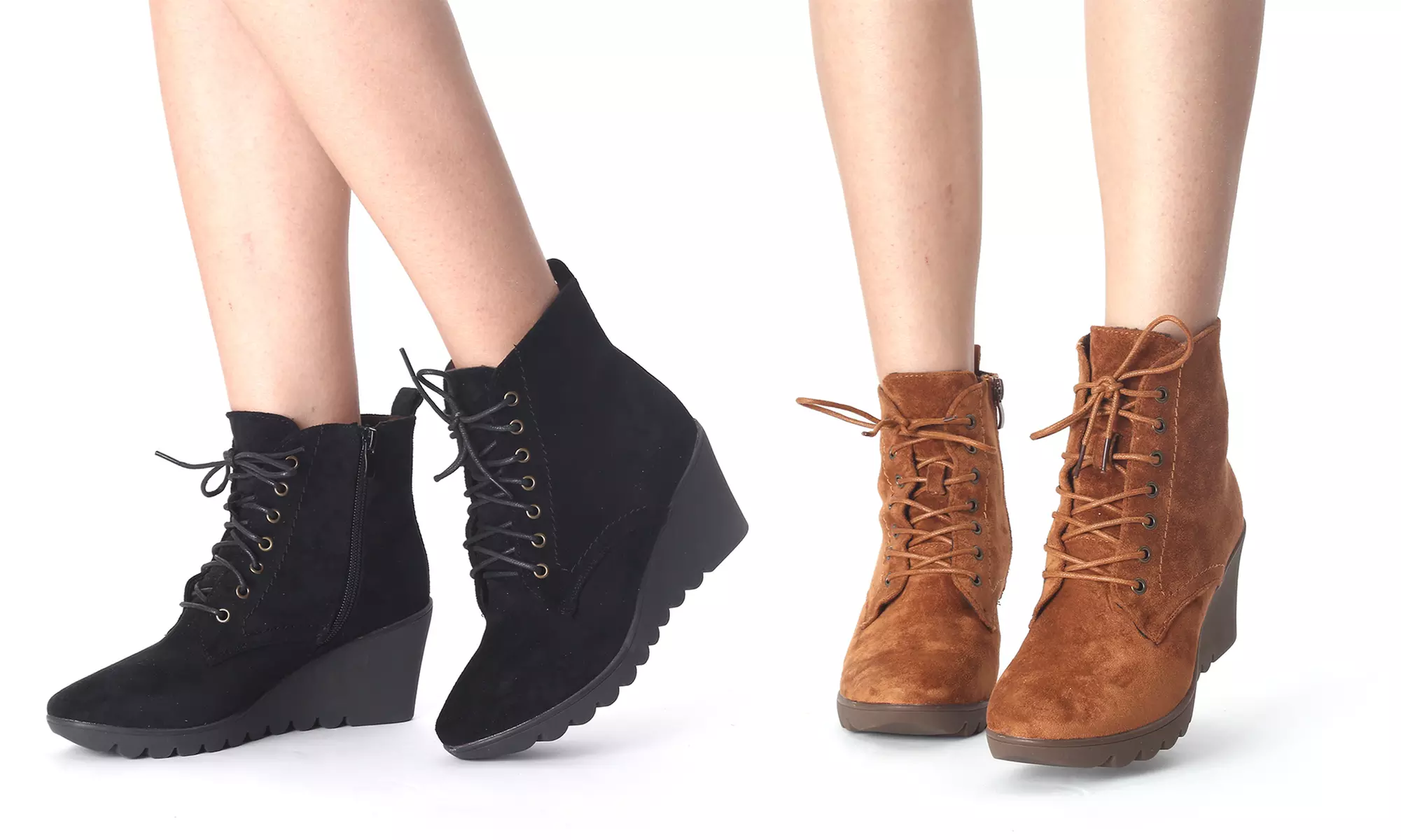 Boots compensées à lacets - Primary Image