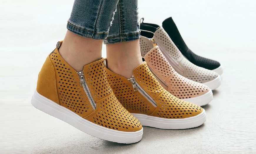 Image 1: Sneakers mit Keilabsatz für Damen