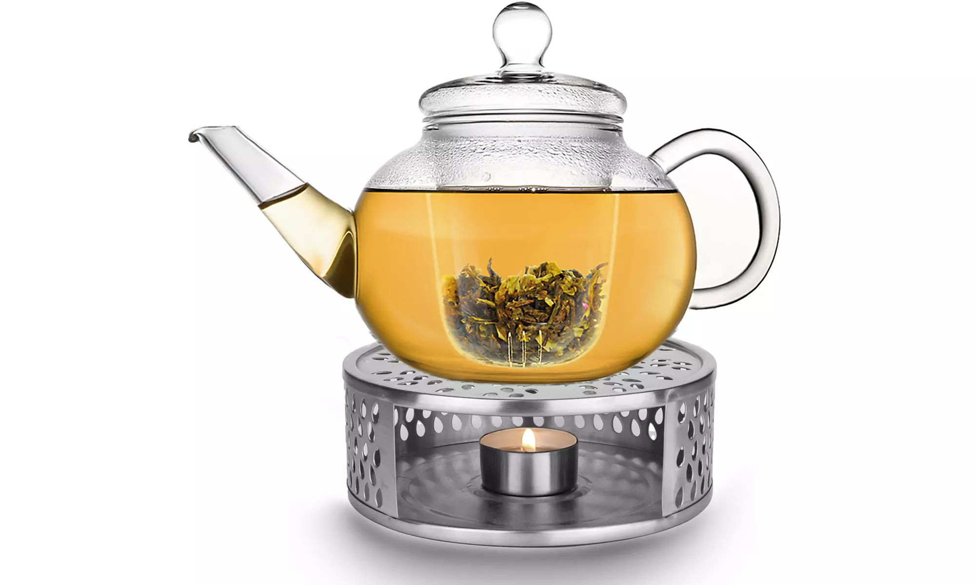 Creano Teekanne mit Filter und Stövchen