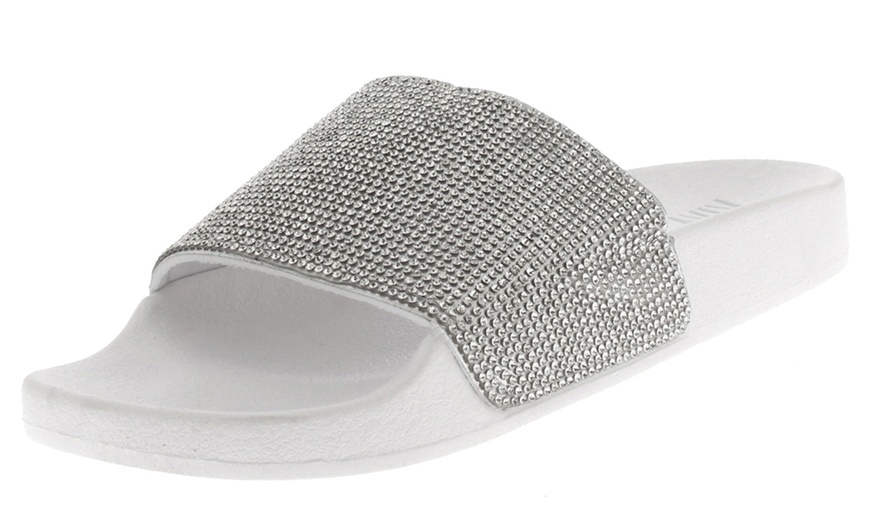 Image 18: Women's Diamante Sliders