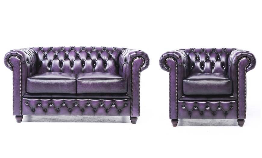 Image 43: Sofas Chesterfield en cuir authentiques 