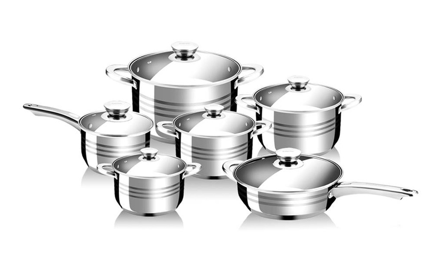 Image 9: 12-delige Royalty Line pannenset van roestvrij staal