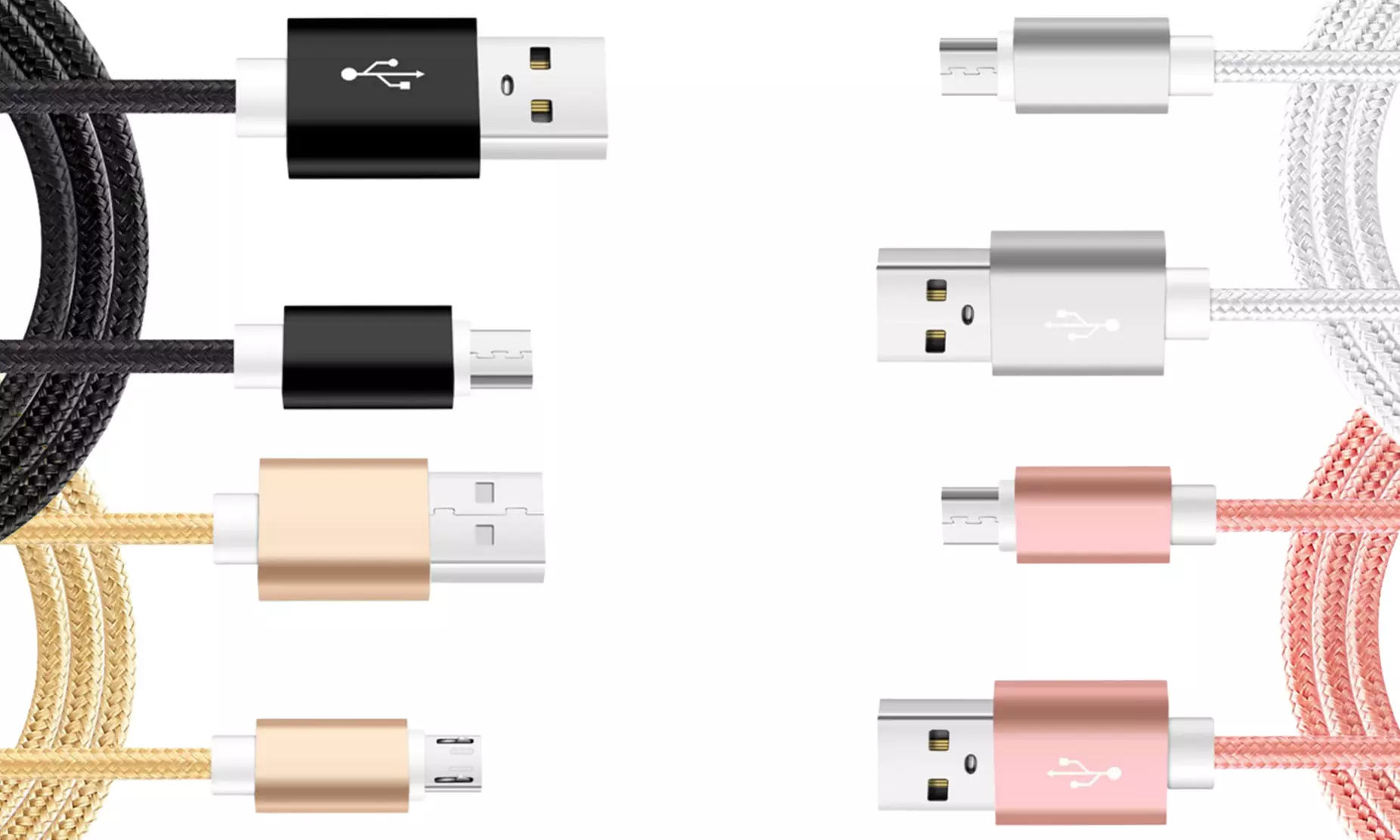 Pack de 4 câbles de charge de 2 mètres